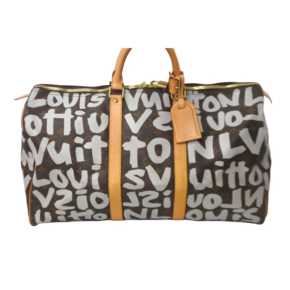 Louis Vuitton Keepall Boston Graffiti Monogram Part Brown Bag